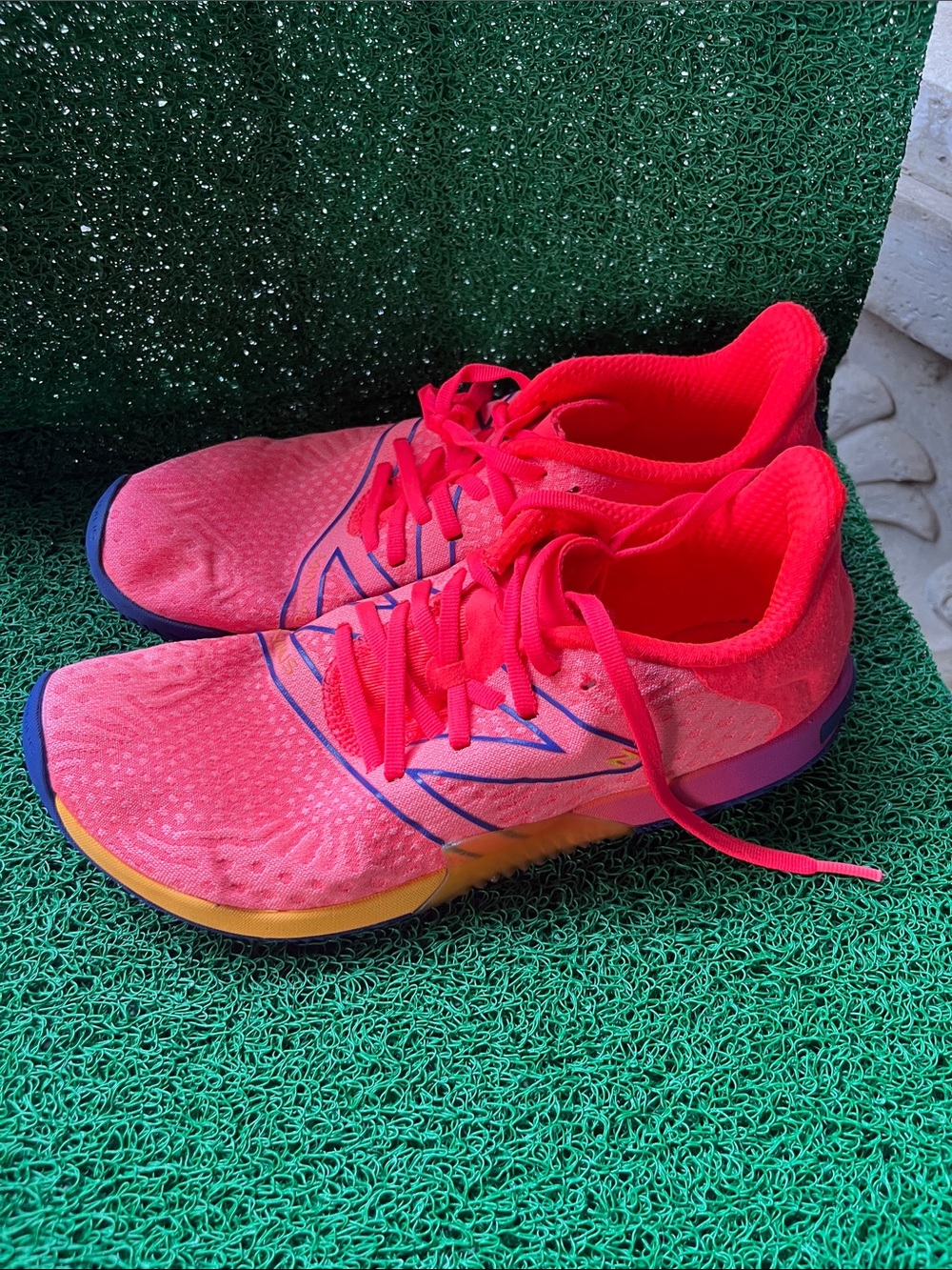 New Balance Neon Coral Pink Athletic Running Shoes